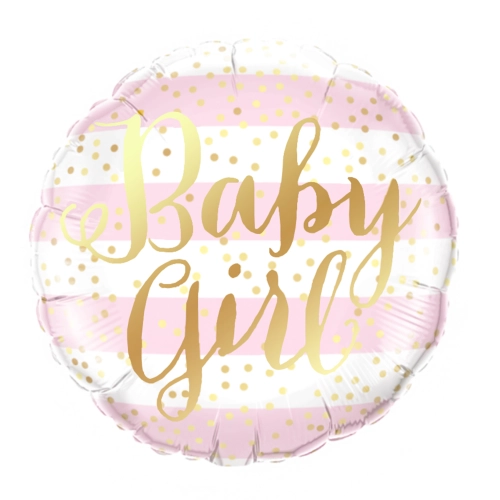 Fólia lufi „Baby Girl” arany felirattal, 45 cm