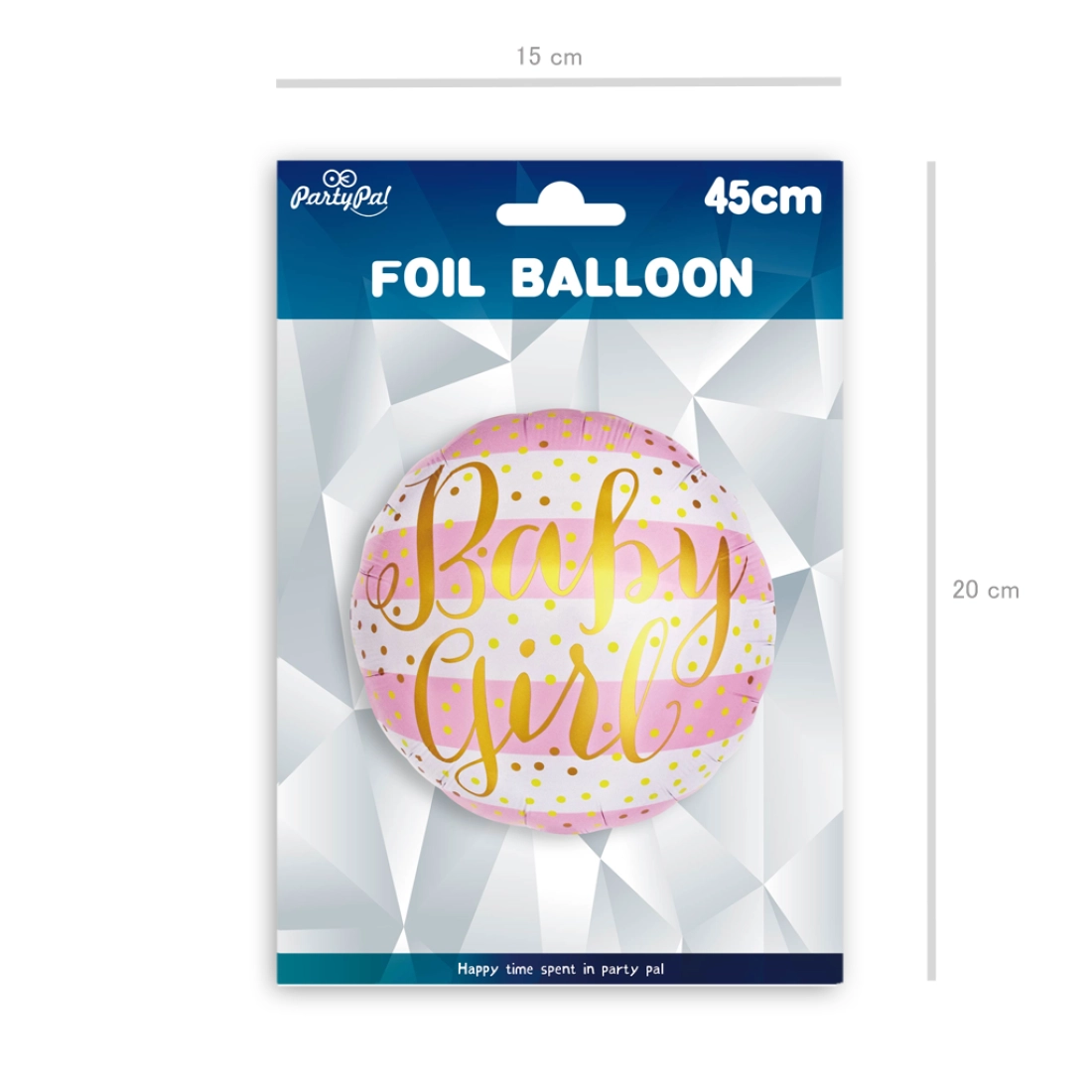 Balon folie Baby Girl, inscripție aurie, 45 cm