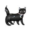 Foliový balónek černá kočka s holografickými hvězdami 96 × 95 cm