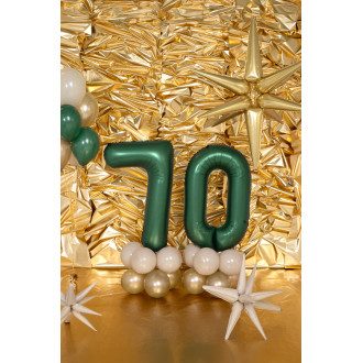 Folijski balon številka 0 pistacijasto mat 100 cm - rojstnodnevna dekoracija