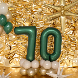 Folijski balon številka 0 pistacijasto mat 100 cm - rojstnodnevna dekoracija