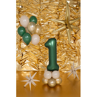 Folijski balon številka 0 pistacijasto mat 100 cm - rojstnodnevna dekoracija