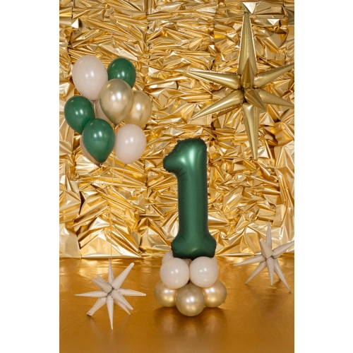 Fólia lufi szám 1, palackzöld, 86 cm, szatén felület