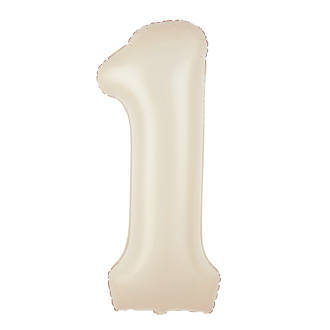 Folijasti balon številka 1, krem barve, 100 cm