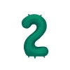 Balon folie cifră 2, 86 cm, satin verde sticlă pentru petrecere