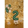 Balon folie cifră 2, 86 cm, satin verde sticlă pentru petrecere