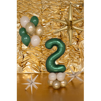 Folijski balon številka 0 pistacijasto mat 100 cm - rojstnodnevna dekoracija