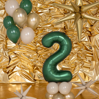 Folijski balon številka 0 pistacijasto mat 100 cm - rojstnodnevna dekoracija