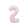 Balon folie cifră 2, 86 cm – roz deschis mat pentru petrecere