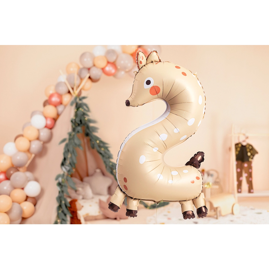 Balon din folie cifră 2 Căprioară 65x102 cm