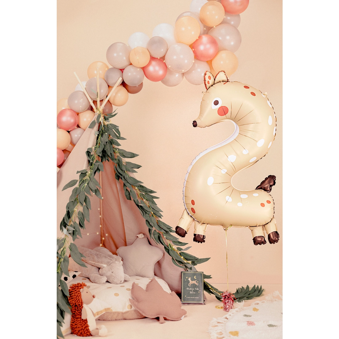 Balon din folie cifră 2 Căprioară 65x102 cm