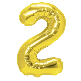 Fóliový balón číslo 2 zlatý 40 cm Fóliový balón číslo 2 zlatý 40 cm