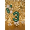 Balon folie cifră 3 verde sticlă 86 cm – satinat, pentru aer și heliu