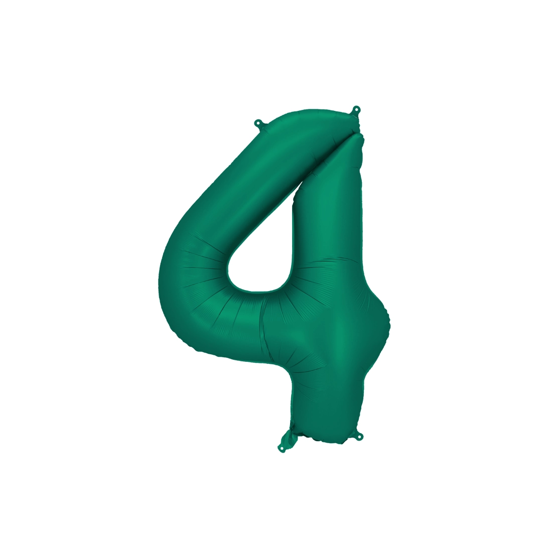 Balon din folie, cifră 4, verde sticlă, 86 cm, finisaj satinat