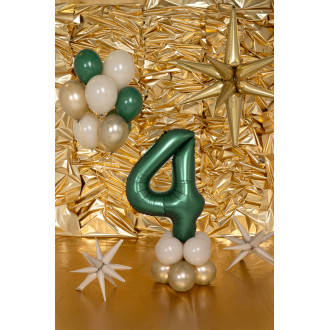 Folijski balon številka 0 pistacijasto mat 100 cm - rojstnodnevna dekoracija