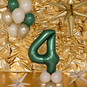 Folijski balon številka 0 pistacijasto mat 100 cm - rojstnodnevna dekoracija