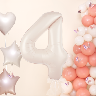 Folijski balon številka 4, krem barva, 100 cm