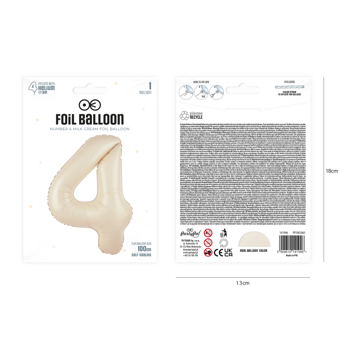 Fólia lufi 4-es krém színben, 100 cm