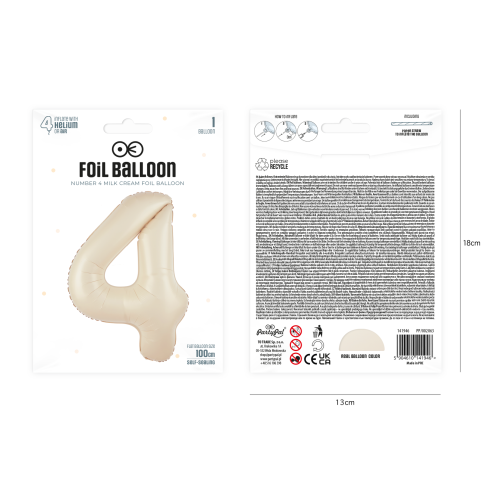 Fólia lufi 4-es krém színben, 100 cm Fólia lufi 4-es krém színben, 100 cm