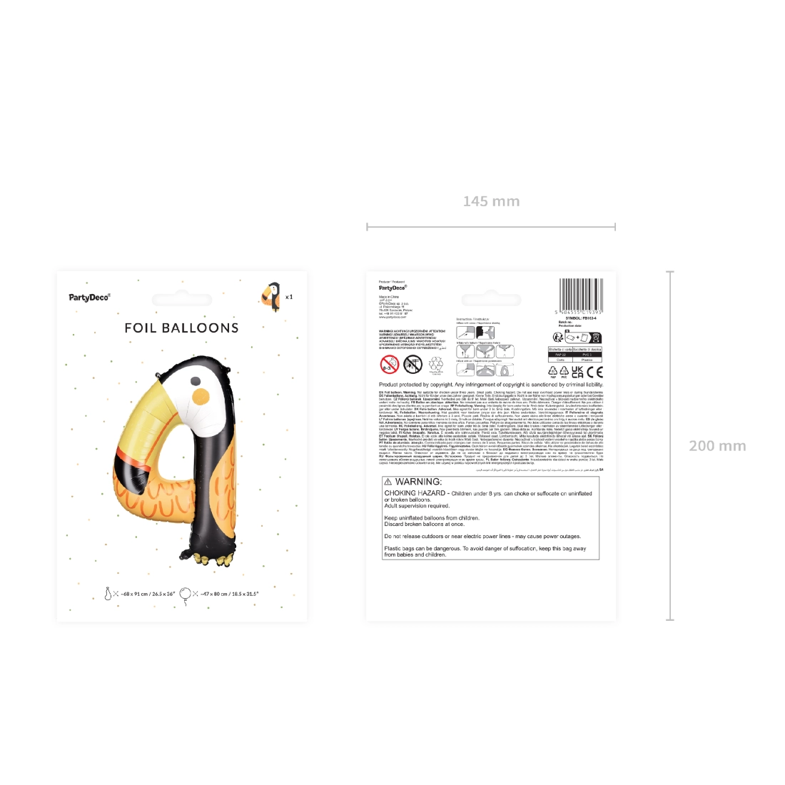 Fólia lufi szám 4 Tukán 68x91 cm