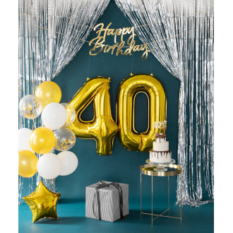 Folijski balon številka 4 zlata barva 100 cm