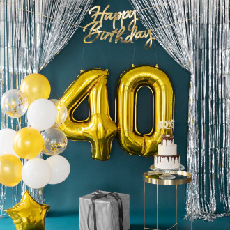 Folijski balon številka 4 zlata barva 100 cm