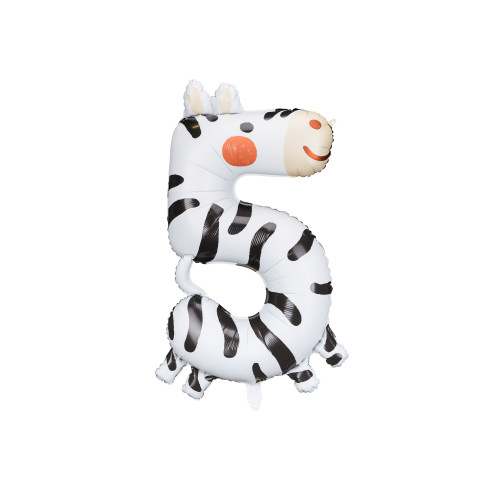Fólia lufi 5-ös szám, Zebra, 68×98 cm Fólia lufi 5-ös szám, Zebra, 68×98 cm