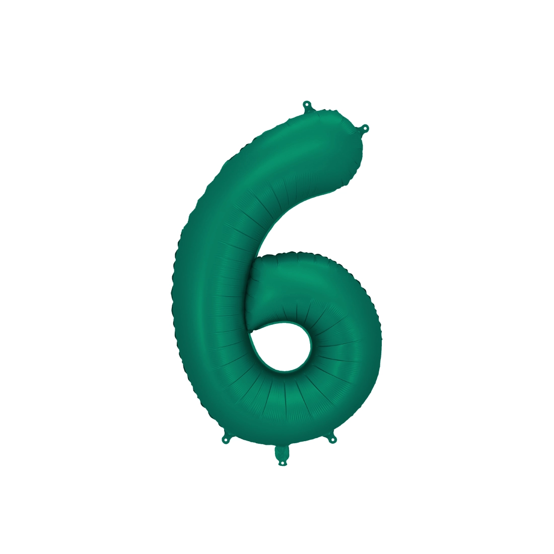 Balon din folie, cifra 6, verde sticlă, 86 cm, finisaj satinat