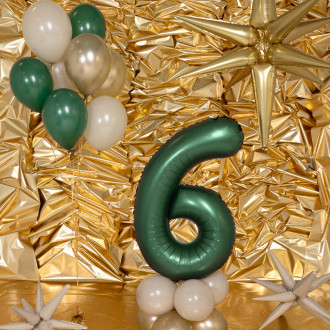 Folijski balon številka 0 pistacijasto mat 100 cm - rojstnodnevna dekoracija