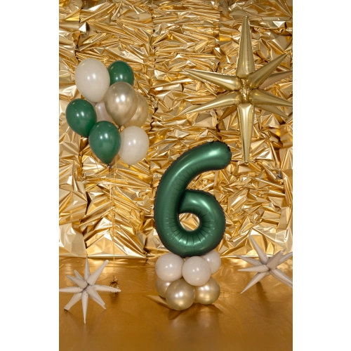 Fólia lufi szám 6, palackzöld, 86 cm, szatén felület