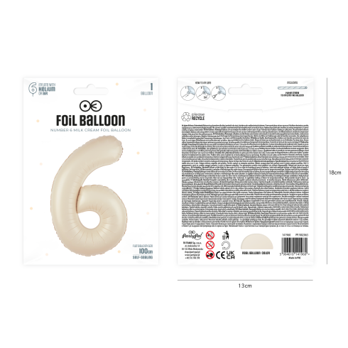 Fólia lufi 6-os krém színű, 100 cm Fólia lufi 6-os krém színű, 100 cm