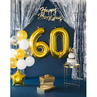 Folijski balon številka 6 zlata barva 100 cm