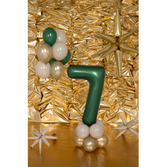 Folijski balon številka 0 pistacijasto mat 100 cm - rojstnodnevna dekoracija