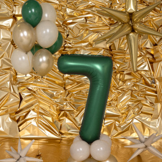 Folijski balon številka 0 pistacijasto mat 100 cm - rojstnodnevna dekoracija