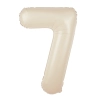 Krém színű fólia lufi – 7-es szám, 100 cm
