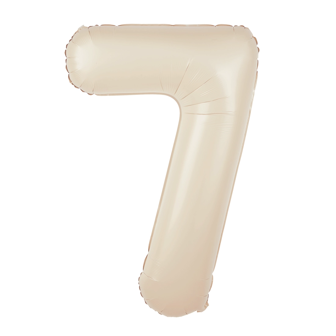 Krém színű fólia lufi – 7-es szám, 100 cm