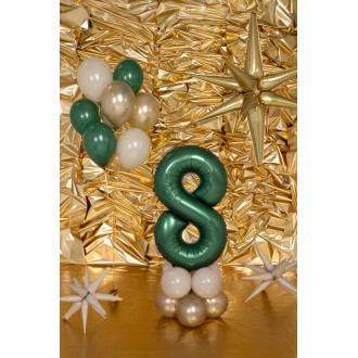 Folijski balon številka 0 pistacijasto mat 100 cm - rojstnodnevna dekoracija