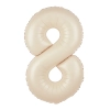 Balon folie cifră 8 crem 100 cm