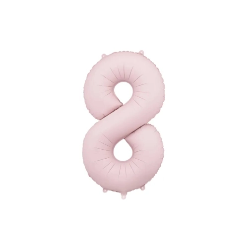 Fólia lufi 8-as szám, világos rózsaszín, 86 cm, levegővel és héliummal is fújható