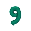 Balon folie cifră 9 verde sticlă 86 cm – pentru aer și heliu