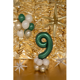 Folijski balon številka 0 pistacijasto mat 100 cm - rojstnodnevna dekoracija