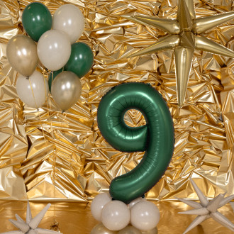 Folijski balon številka 0 pistacijasto mat 100 cm - rojstnodnevna dekoracija