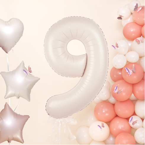 Fóliový balón číslo 9 krémový 100cm Fóliový balón číslo 9 krémový 100cm