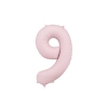 Balon folie cifră 9 roz deschis, 86 cm, mat, pentru petrecere