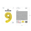Balon folie cifră 9 auriu 40 cm