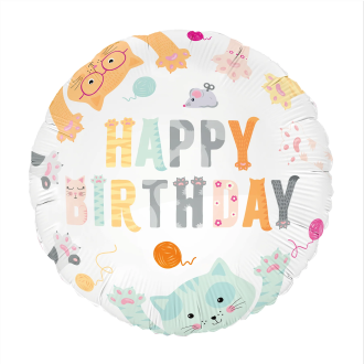 Folijski balon Happy Birthday Muce – 45 cm