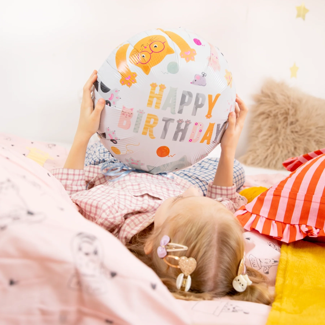 Fólia lufi Happy Birthday Cicák – 45 cm