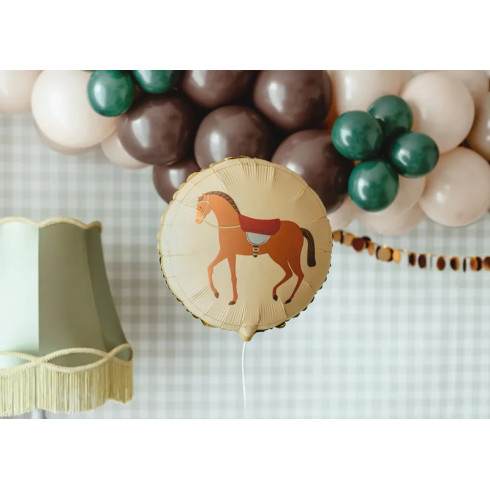 Folijski balon Happy Birthday s konji 45 cm