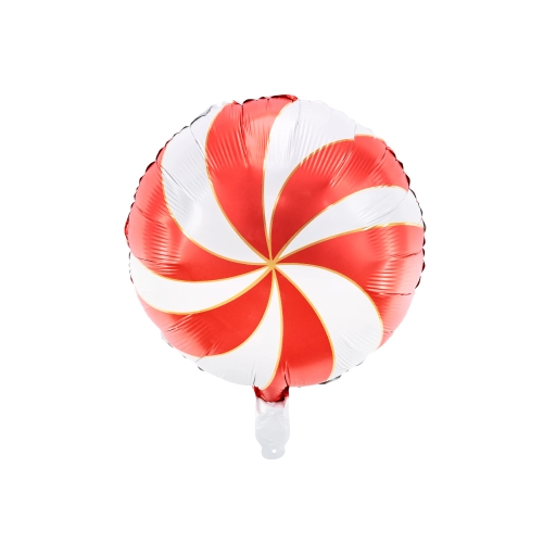 Balon folie Lollipop, mat, roșu-alb, 35 cm