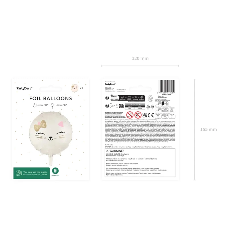 Fólia lufi Macska, 45 cm